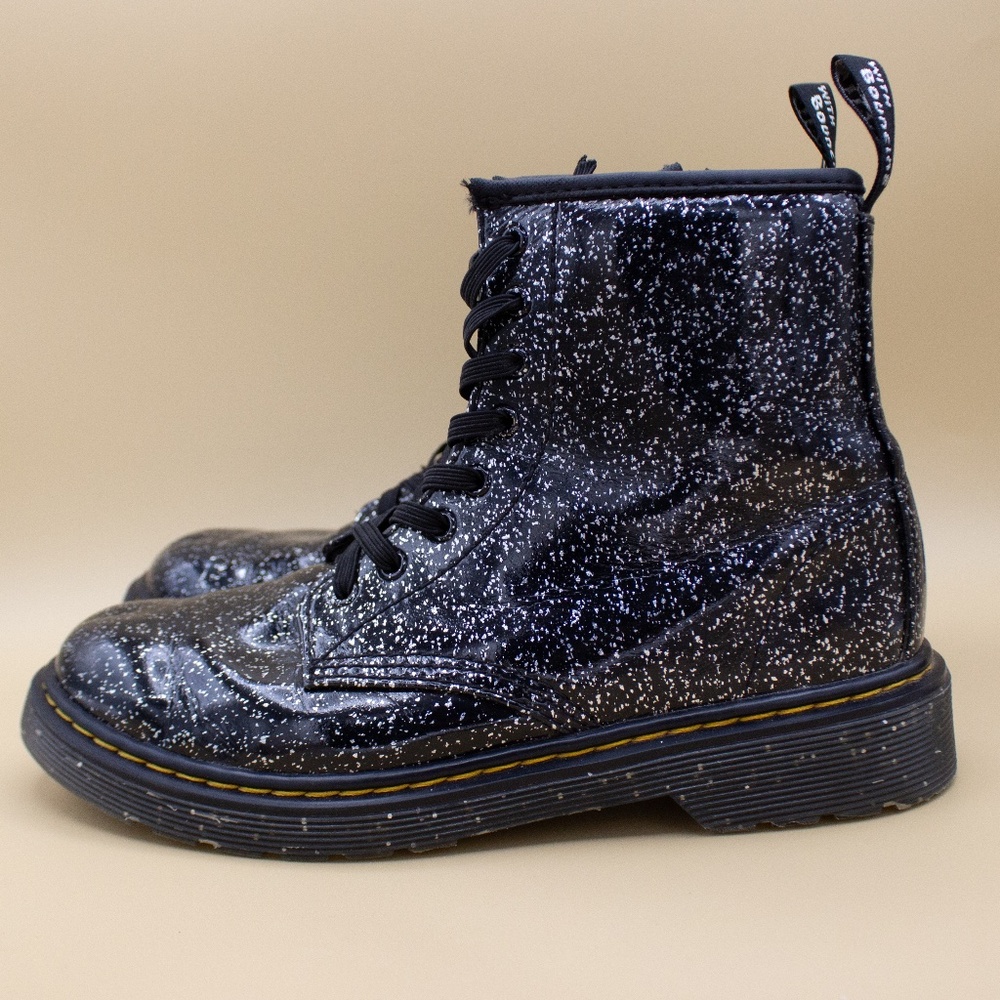 Dr Martens Black Cosmic Glitter Boots 1460 J Women's Size 5, Mens 4 Unisex
